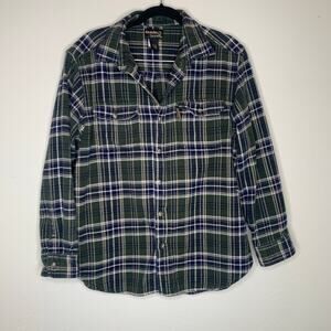 Green Blue Plaid Shirt Size XL Flannel Shacket